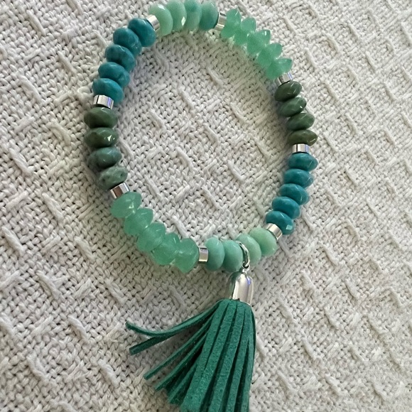 Teal & Druzy Crystal bracelet set - Picture 4 of 4